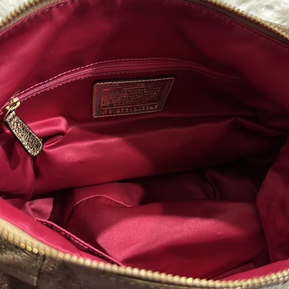 Coach Poppy Jazzy Metallic Gold 2 Way Crossbody And Shoulder Bag - Picture 11 of 16